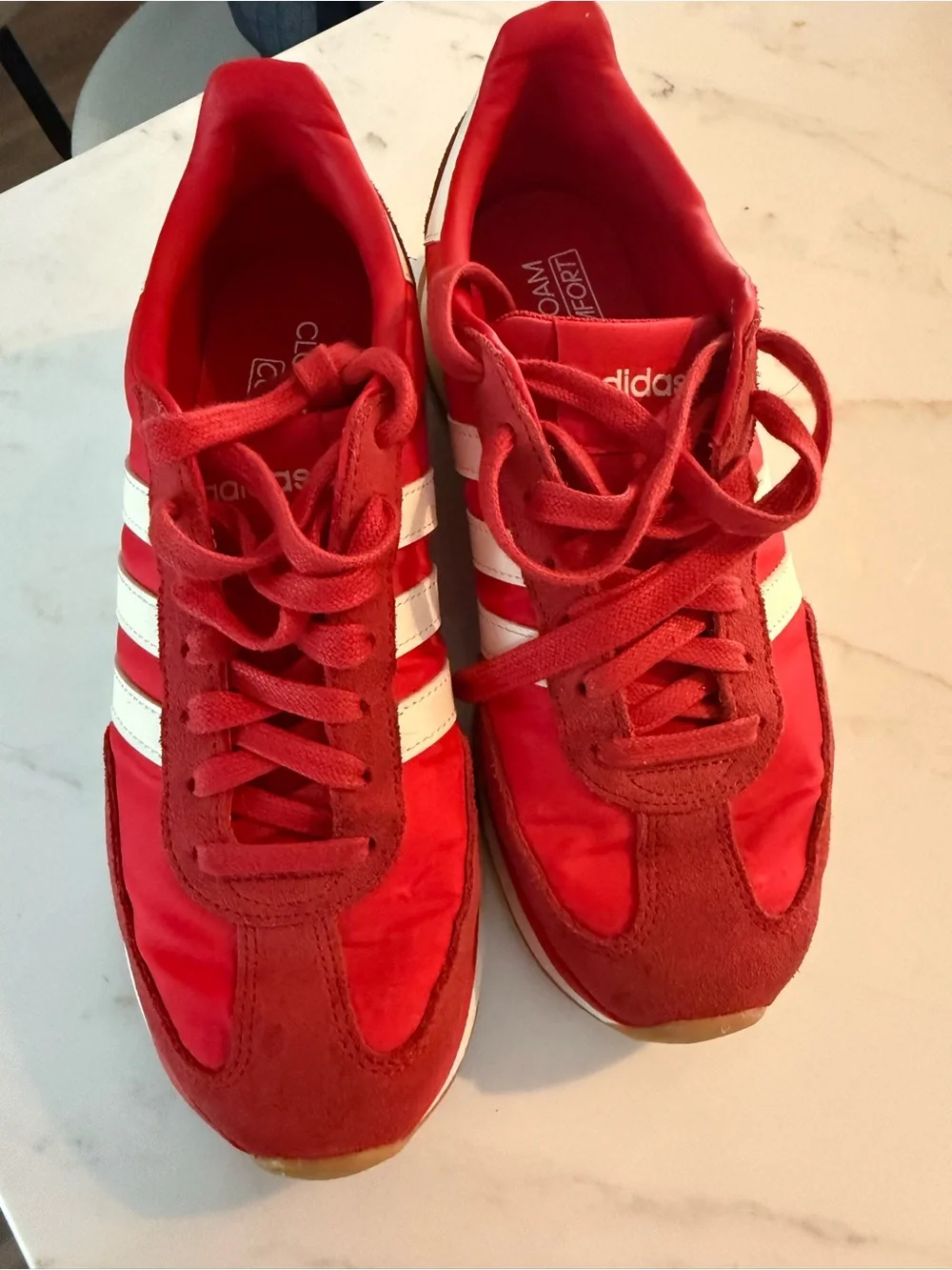 adidas Red Sneakers with White 3-Stripes